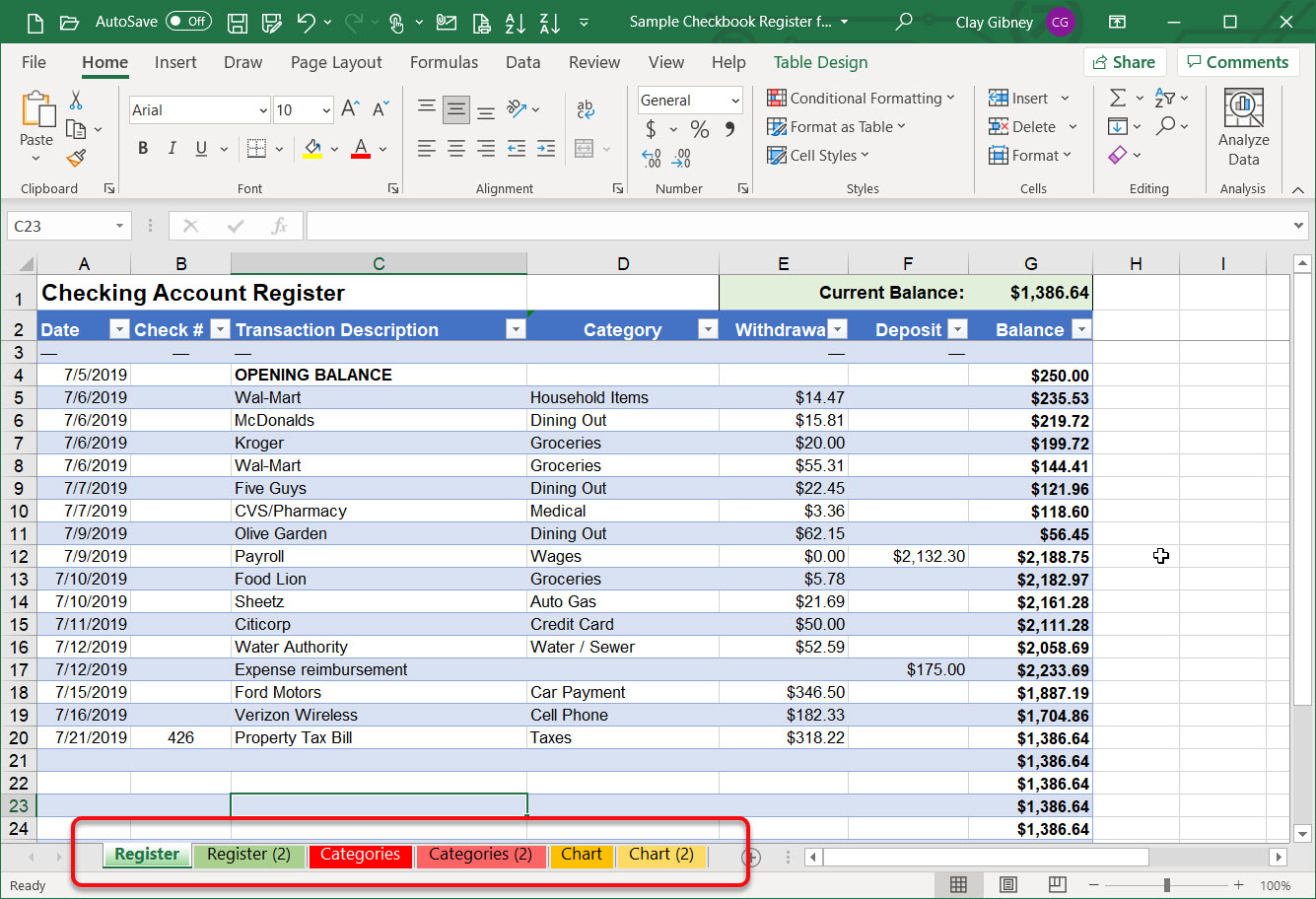 sample-checkbook-excel-two-accounts – Life After 40